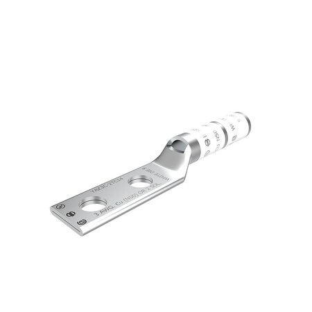 Burndy Copper Compression Lug, 2 Hole w/ Inspection Window, 3 AWG, 1/4" Stud, YAZ3C2TC14